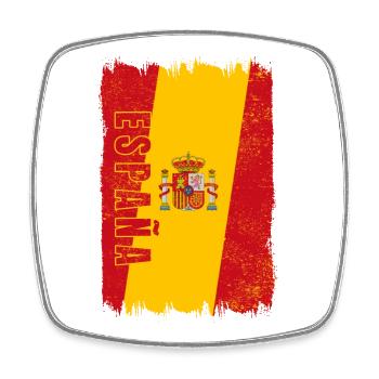 Drapeau de l'Espagne - Magnet carré - blanc - Devant