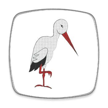 storch - Viereckiger Kühlschrankmagnet - Weiß - Vorne