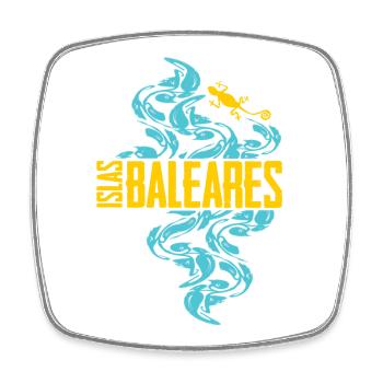 Balearic Islands Waves Pattern - Square fridge magnet - white - Front