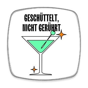 Mintmartini Neon Stil - Viereckiger Kühlschrankmagnet - Weiß - Vorne