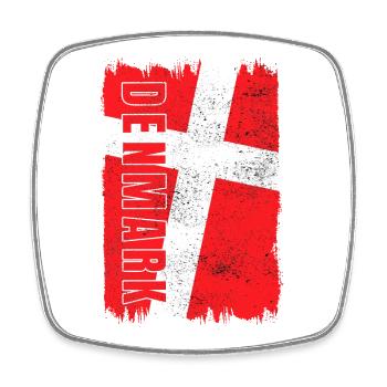 Dänemark Flagge - Viereckiger Kühlschrankmagnet - Weiß - Vorne