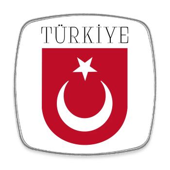 Turkey Türkiye - Square fridge magnet - white - Front