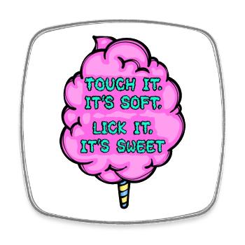 Dessert Confectioner Sugar Statement Sweets - Square fridge magnet - white - Front