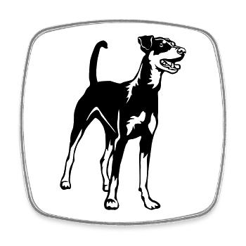 Deutscher Pinscher - Viereckiger Kühlschrankmagnet - Weiß - Vorne