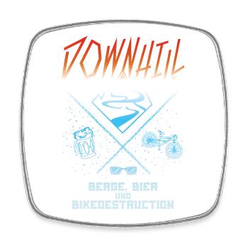 downhill - Viereckiger Kühlschrankmagnet - Weiß - Vorne