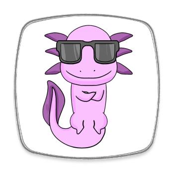 Axolotl with sunglasses - Square fridge magnet - white - Front