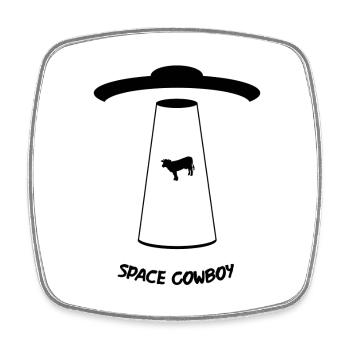 Space Cowboy - Viereckiger Kühlschrankmagnet - Weiß - Vorne