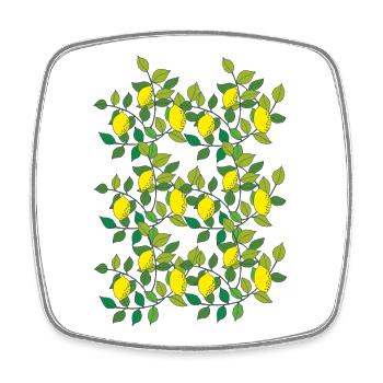 lemon - Square fridge magnet - white - Front