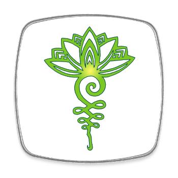 eternal green lotus - Square fridge magnet - white - Front