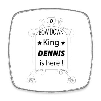 King Dennis - Viereckiger Kühlschrankmagnet - Weiß - Vorne