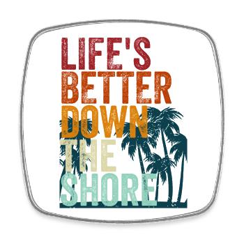 Life's better down the shore - Square fridge magnet - white - Front