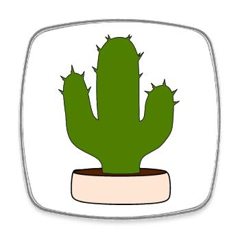 Cactus, cactus, plantes succulentes, plantes - Magnet carré - blanc - Devant