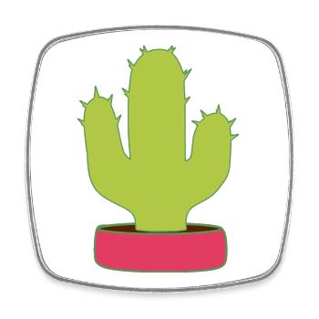 Cactus, Cactus, Plantes Succulentes, Plante - Magnet carré - blanc - Devant