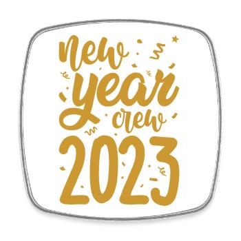 Neujahrscrew 2023 - Viereckiger Kühlschrankmagnet - Weiß - Vorne