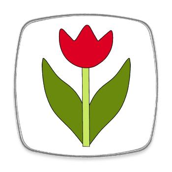 Blume rot rote Blume Blumen Tulpe rot - Viereckiger Kühlschrankmagnet - Weiß - Vorne