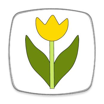 Fleur, Jaune, Fleur Jaune, Fleurs, Tulipe, Tulipes, Fleur - Magnet carré - blanc - Devant