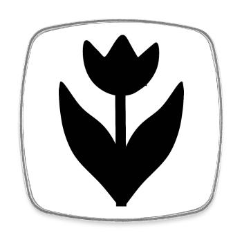 Blume schwarz Blumen shwarz Blüte Tulpe Blume - Viereckiger Kühlschrankmagnet - Weiß - Vorne