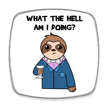 Chill Animal Sloth Statement Mammal Relax - Square fridge magnet - white - Front