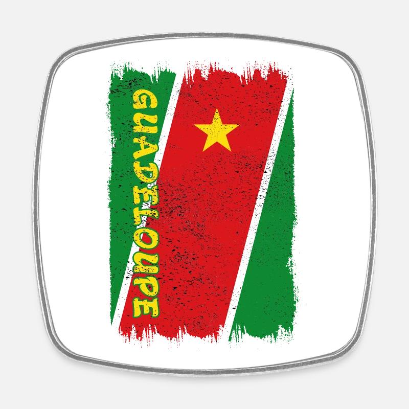 Drapeau de Guadeloupe - Magnet carré - blanc