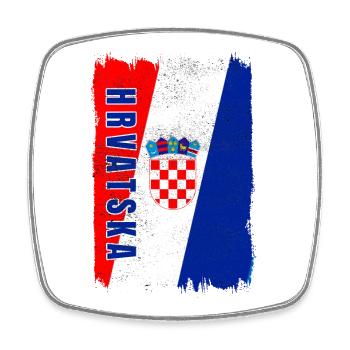 Kroatien Flagge - Viereckiger Kühlschrankmagnet - Weiß - Vorne