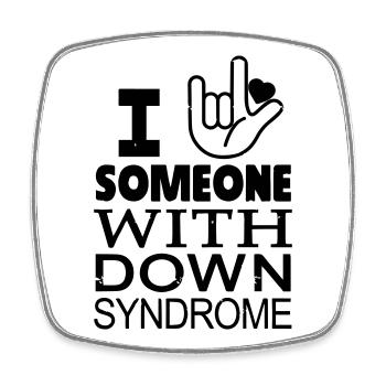 Down syndrome lovers - Square fridge magnet - white - Front