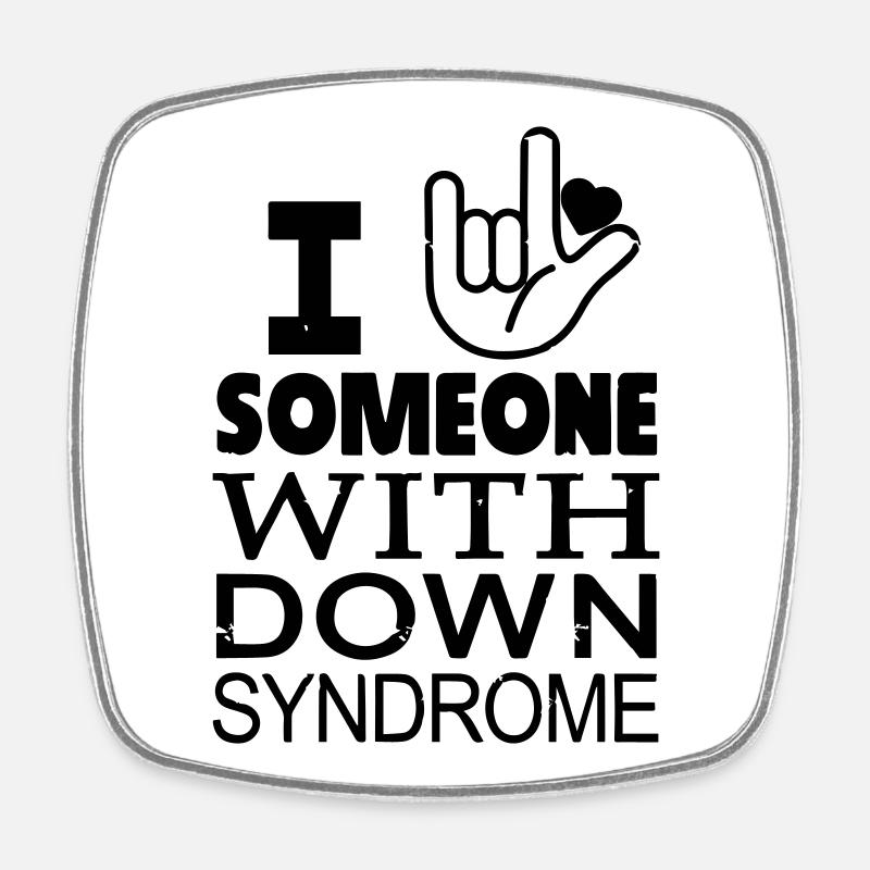 Amoureux du syndrome de Down - Magnet carré - blanc