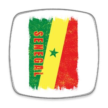Senegal flag - Square fridge magnet - white - Front