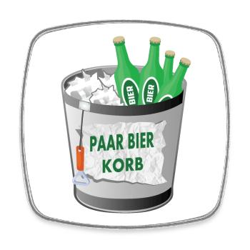 Paar Bier Korb - Viereckiger Kühlschrankmagnet - Weiß - Vorne