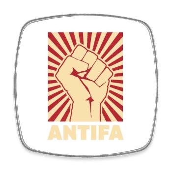 Antifa - Viereckiger Kühlschrankmagnet - Weiß - Vorne