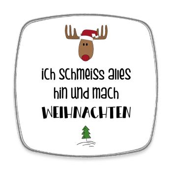 Lustige Geschenkidee zu Weihnachten - Viereckiger Kühlschrankmagnet - Weiß - Vorne