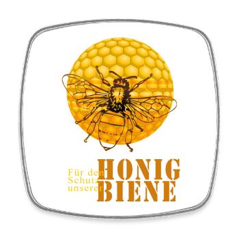 für den Schutz unserer Honigbiene - Tierschutz - Viereckiger Kühlschrankmagnet - Weiß - Vorne