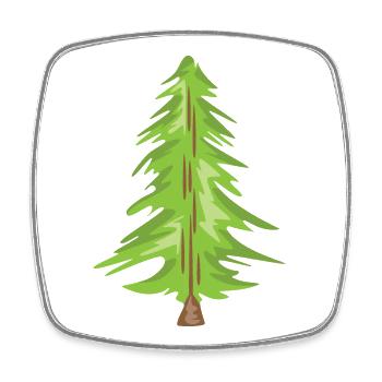 Arbre de Noël Arbres forestiers de Noël - Magnet carré - blanc - Devant
