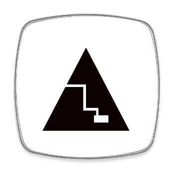 Pyramide - T-Shirt Design - Viereckiger Kühlschrankmagnet - Weiß - Vorne
