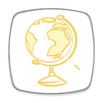 Globe. Geography. Teacher - Square fridge magnet - white - Front