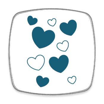 Blue Heart Pattern Heart Pattern Gift - Square fridge magnet - white - Front