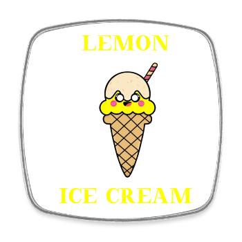 Lemon Ice Cream süß niedlich Geschenkidee Eis - Viereckiger Kühlschrankmagnet - Weiß - Vorne