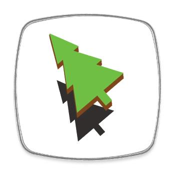 3d Christmas Tree - Square fridge magnet - white - Front