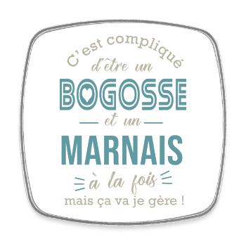 marne bogosse marnais cadeau pour Marnais - Magnet carré - blanc - Devant