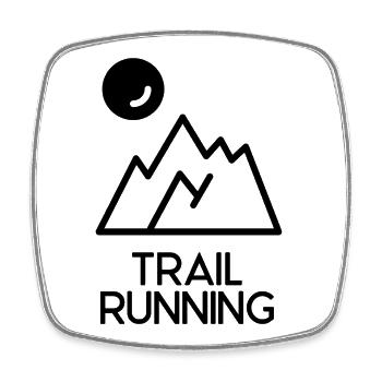 Trail Running - Magnet carré - blanc - Devant