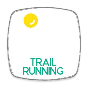 Trail running - Magnet carré - blanc - Devant