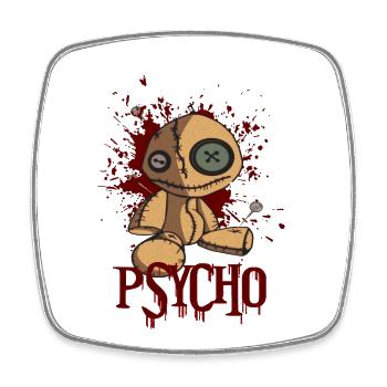 CUTE BUT PSYCHO Voodoo - Doll - Square fridge magnet - white - Front