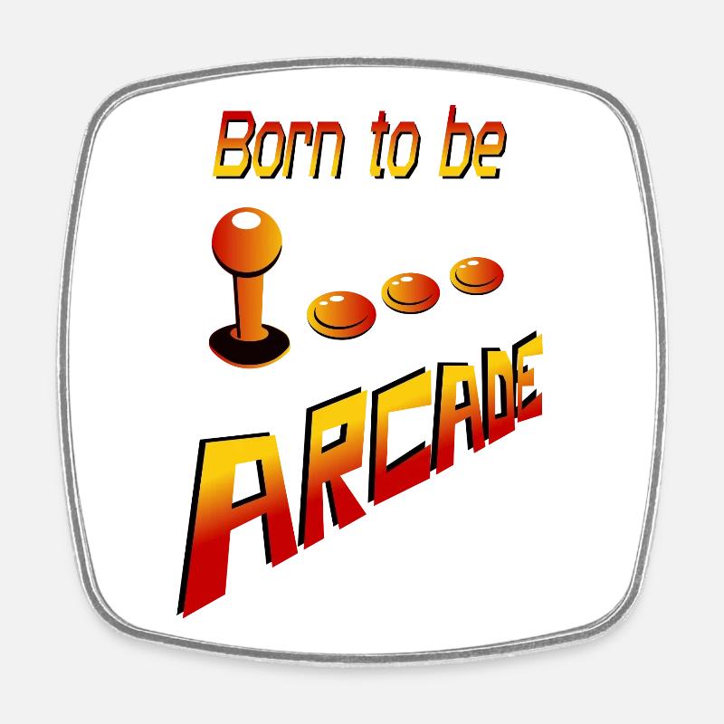 born to be arcade - Square fridge magnet - white