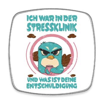 Penguin Stress Clinic - Square fridge magnet - white - Front