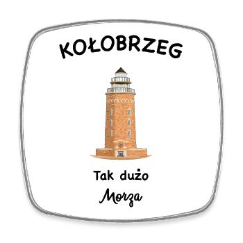 Leuchtturm Kolberg, So viel Meer, Polnische Ostsee - Viereckiger Kühlschrankmagnet - Weiß - Vorne
