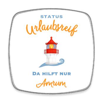 Amrum, kultiger Leuchtturm Norddorf, Urlaubsreif - Viereckiger Kühlschrankmagnet - Weiß - Vorne