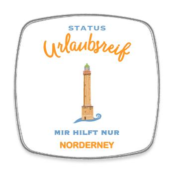 Norderneyer Leuchtturm, Urlaubsreif, Nordsee - Viereckiger Kühlschrankmagnet - Weiß - Vorne