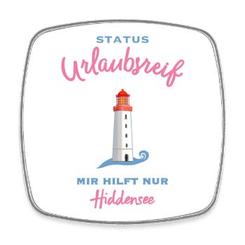 Hiddensee, Leuchtturm Dornbusch, Urlaubsreif - Viereckiger Kühlschrankmagnet - Weiß - Vorne