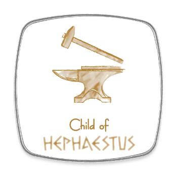 Child of Hephaestus – Percy Jackson inspired desig - Square fridge magnet - white - Front