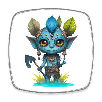 Avatar The Way of Water, cute character, navi - Square fridge magnet - white - Front