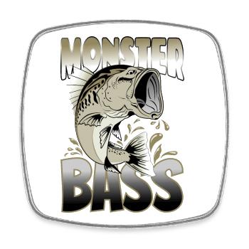 Big Bass Fish | Largemouth Bass | Schwarzer Bass | Fis - Viereckiger Kühlschrankmagnet - Weiß - Vorne